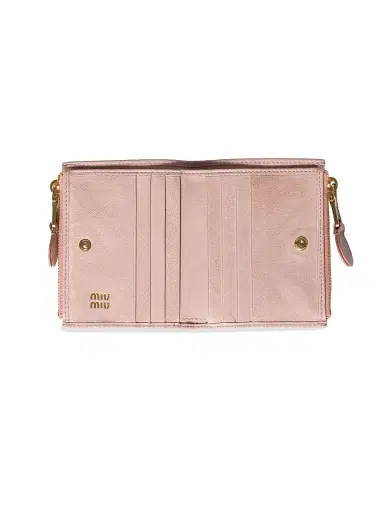 Miu Miu Women's Small Nappa Leather Wallet - Pink | Thumbnail 3 Miu Miu Women's Small Nappa Leather Wallet - Pink | Thumbnail 3
