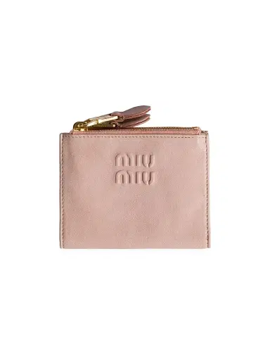 Miu Miu Women's Small Nappa Leather Wallet - Pink | Thumbnail 1 Miu Miu Women's Small Nappa Leather Wallet - Pink | Thumbnail 1