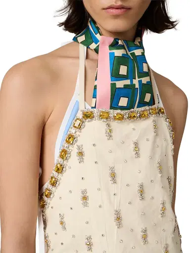 Miu Miu Women's Printed Silk Scarf | Thumbnail 2 Miu Miu Women's Printed Silk Scarf | Thumbnail 2