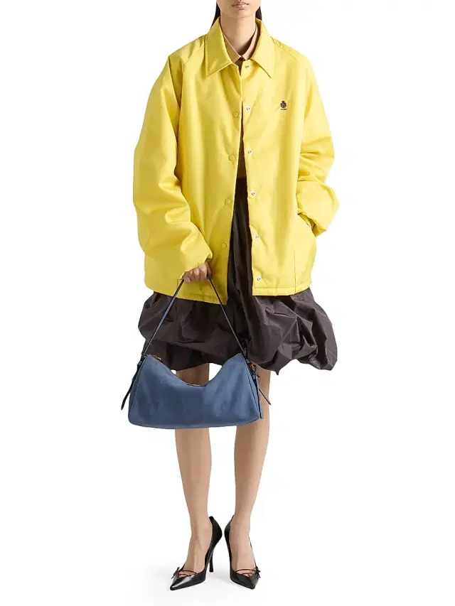 Prada Women's Aimee  Nubuck Leather Shoulder Bag - Blue