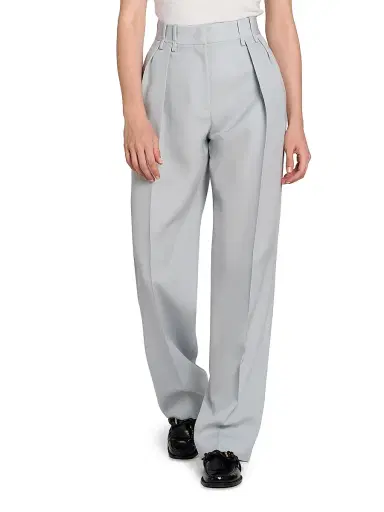 Jil Sander Women's Pleat-Front Wool Gabardine Trousers | Thumbnail 3