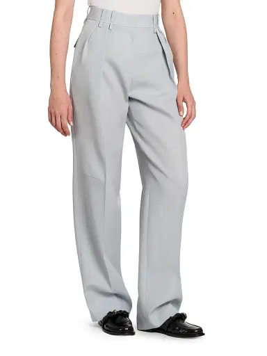 Jil Sander Women's Pleat-Front Wool Gabardine Trousers | Thumbnail 4