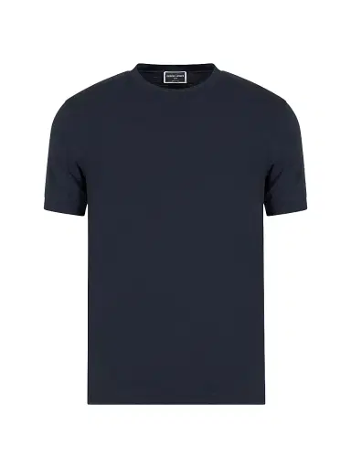 Giorgio Armani Men's Crewneck Stretch T-Shirt - Blue - Size 46 | Thumbnail 1