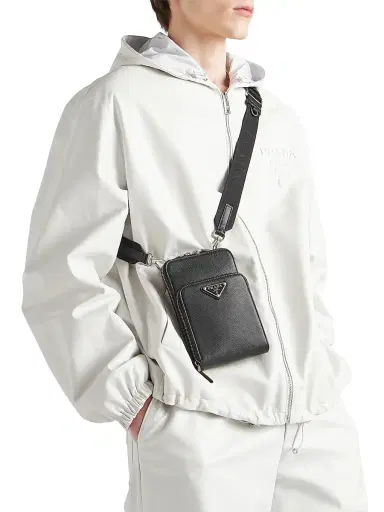 Prada Men's Saffiano Leather Smartphone Case | Thumbnail 2 Prada Men's Saffiano Leather Smartphone Case | Thumbnail 2