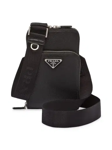 Prada Men's Saffiano Leather Smartphone Case | Thumbnail 1 Prada Men's Saffiano Leather Smartphone Case | Thumbnail 1