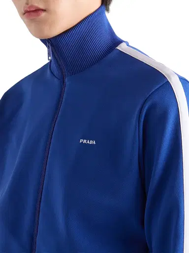 Prada Men's Technical Fabric Blouson Jacket - Blue | Thumbnail 5 Prada Men's Technical Fabric Blouson Jacket - Blue | Thumbnail 5
