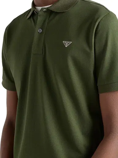 Prada Men's Piqué Polo Shirt - Green - Size XXXL | Thumbnail 4