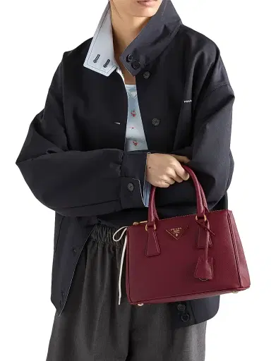 Prada Women's Small Galleria Saffiano Leather Top Handle Bag - Burgundy | Thumbnail 3