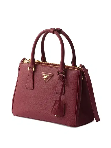Prada Women's Small Galleria Saffiano Leather Top Handle Bag - Burgundy | Thumbnail 4