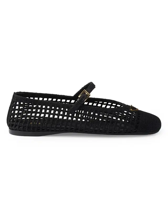 Prada Women's Crochet Ballerinas - Black