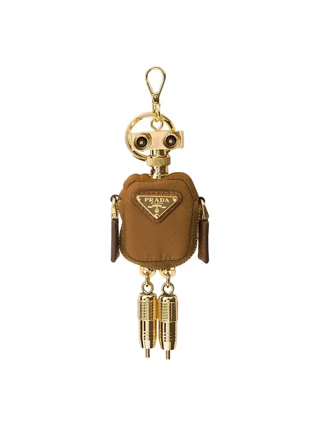Prada Women's Re-Nylon Robot Bag Charm - Brown