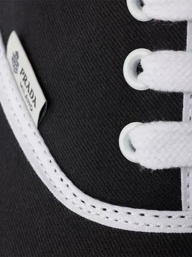 Prada Men's Drill Fabric Sneakers - Black | Thumbnail 4 Prada Men's Drill Fabric Sneakers - Black | Thumbnail 4