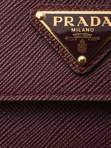Prada Women's Saffiano Leather Card Holder with Shoulder Strap | Thumbnail 5 Prada Women's Saffiano Leather Card Holder with Shoulder Strap | Thumbnail 5