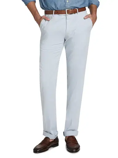PT Torino Men's Garment-Dyed Stretch Cotton-Silk Chino Pants - Dust Gray | Thumbnail 3
