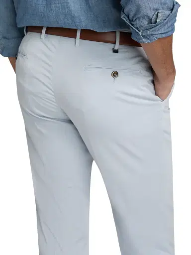 PT Torino Men's Garment-Dyed Stretch Cotton-Silk Chino Pants - Dust Gray | Thumbnail 6