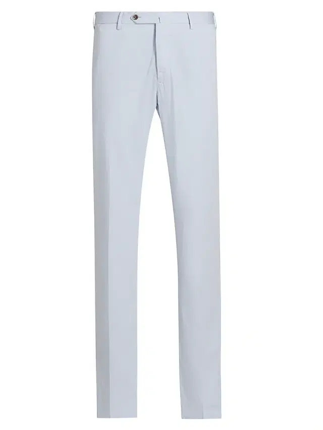 PT Torino Men's Garment-Dyed Stretch Cotton-Silk Chino Pants - Dust Gray