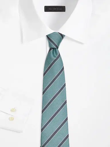 Isaia Men's Repp Striped Silk Tie | Thumbnail 2