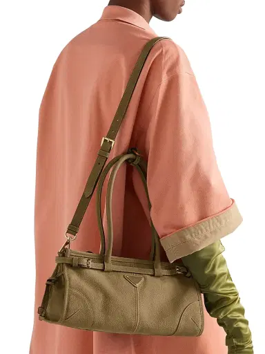 Prada Women's Bonnie Medium Nubuck Leather Handbag | Thumbnail 2 Prada Women's Bonnie Medium Nubuck Leather Handbag | Thumbnail 2