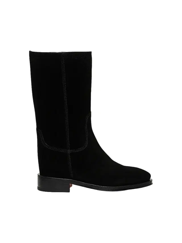 Santoni Women's Fleeces Suede Mid-Calf Boots - Black