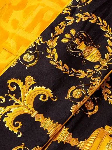 Versace Men's Logo Baroque Bathrobe - Gold - Size XL | Thumbnail 6 Versace Men's Logo Baroque Bathrobe - Gold - Size XL | Thumbnail 6