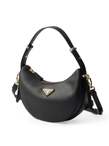 Prada Women's Arqué Mini Leather Shoulder Bag - Black | Thumbnail 2