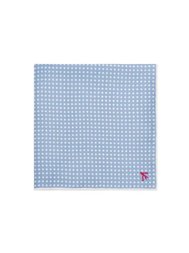 Isaia Men's Pin Dot Silk Pocket Square - Pastel Blue