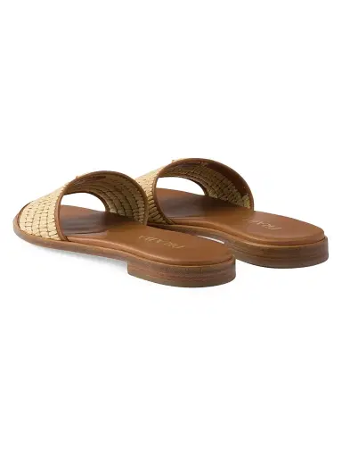 Prada Women's Leather and Crochet Slides - Beige Khaki - Size 11 | Thumbnail 3 Prada Women's Leather and Crochet Slides - Beige Khaki - Size 11 | Thumbnail 3