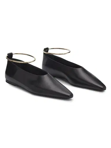 Jil Sander Women's Ring Leather Ballerina Flats - Black - Size 11 | Thumbnail 2