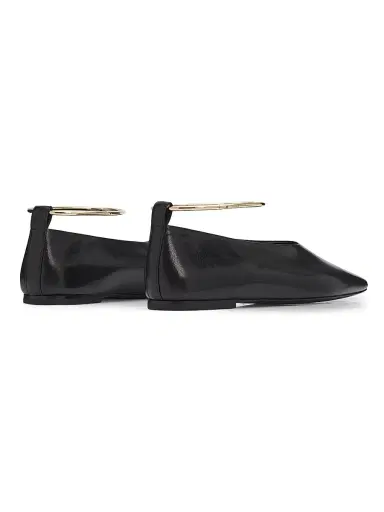 Jil Sander Women's Ring Leather Ballerina Flats - Black - Size 11 | Thumbnail 3