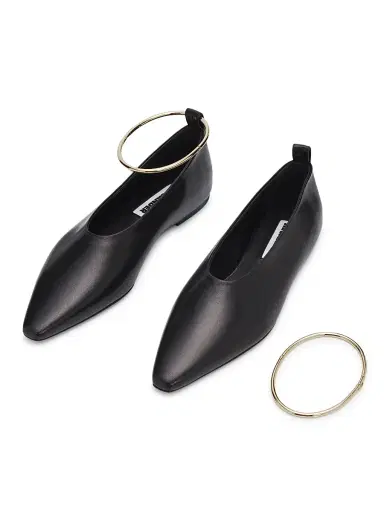 Jil Sander Women's Ring Leather Ballerina Flats - Black - Size 11 | Thumbnail 6