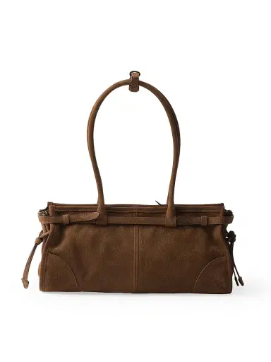 Prada Women's Bonnie Medium Nubuck Leather Handbag - Brown | Thumbnail 5