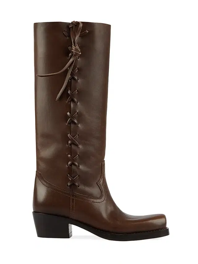 Paris Texas Women's Roxanne 45MM Lace-Up Detail Leather Boots - Cioccolato