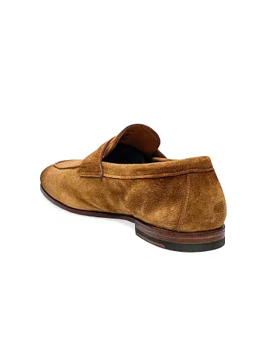 Santoni Men's Carlos Suede Penny Loafers | Thumbnail 4 Santoni Men's Carlos Suede Penny Loafers | Thumbnail 4