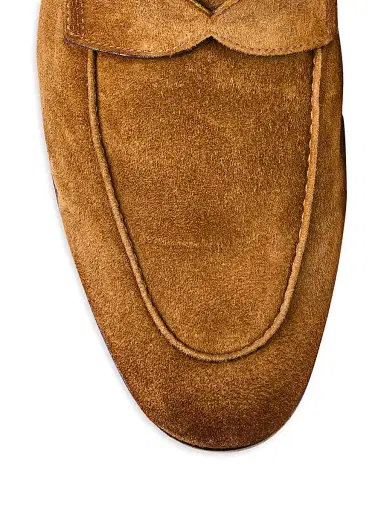 Santoni Men's Carlos Suede Penny Loafers | Thumbnail 5 Santoni Men's Carlos Suede Penny Loafers | Thumbnail 5