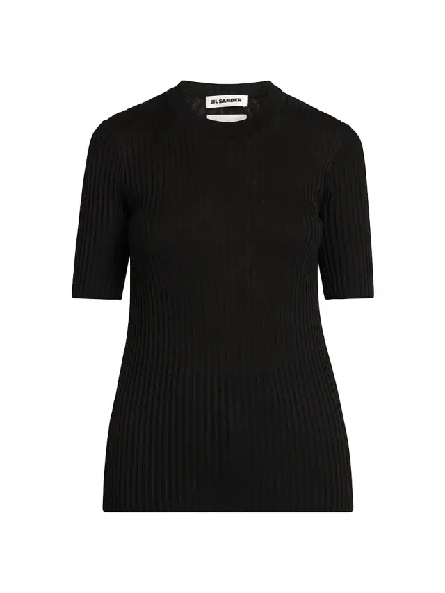 Jil Sander Women's Merino Wool Rib-Knit Top - Black