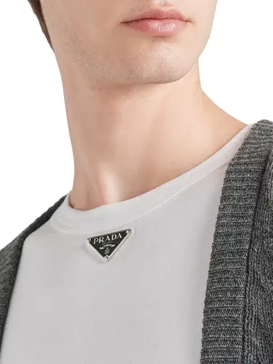 Prada Men's Cotton T-Shirt - White | Thumbnail 3