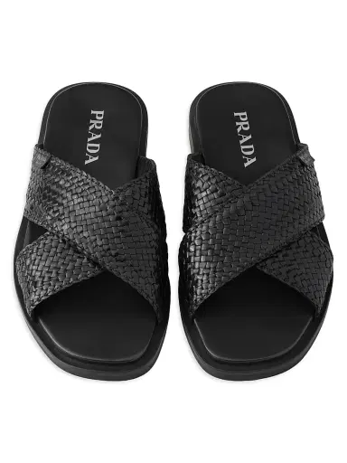 Prada Men's Crisscross Slides - Black - Size 12 | Thumbnail 3 Prada Men's Crisscross Slides - Black - Size 12 | Thumbnail 3