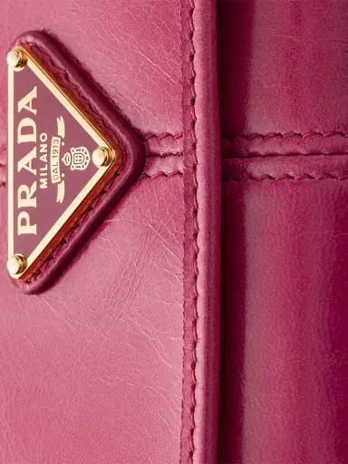 Prada Women's Leather Wallet with Shoulder Strap - Pink | Thumbnail 6