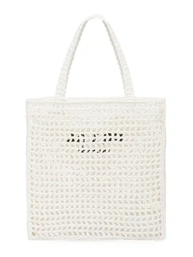 Prada Women's Large Crochet Tote Bag - White | Thumbnail 4 Prada Women's Large Crochet Tote Bag - White | Thumbnail 4