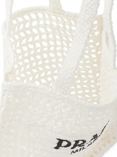 Prada Women's Large Crochet Tote Bag - White | Thumbnail 5 Prada Women's Large Crochet Tote Bag - White | Thumbnail 5