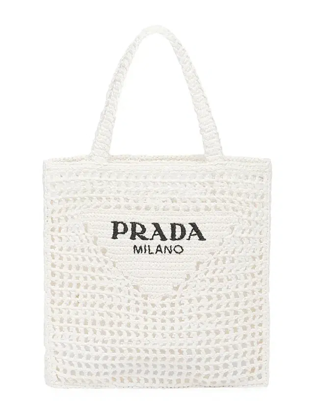 Prada Women's  Crochet Tote Bag - White
