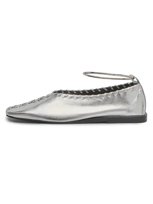 Jil Sander Women's Ballerina Leather Flats - Sky Grey Silver