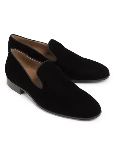 Gianvito Rossi Men's Satin Velvet Loafers - Black - Size 12 | Thumbnail 2