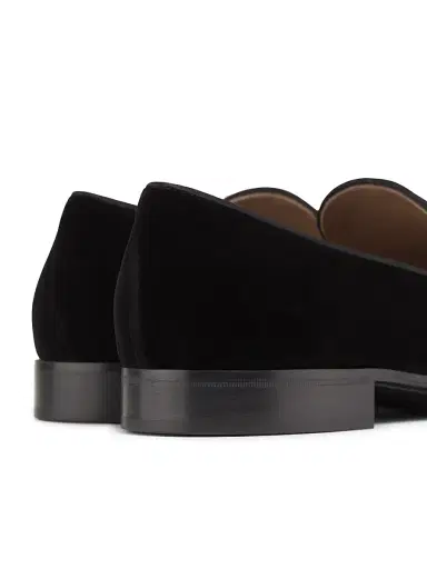 Gianvito Rossi Men's Satin Velvet Loafers - Black - Size 12 | Thumbnail 3