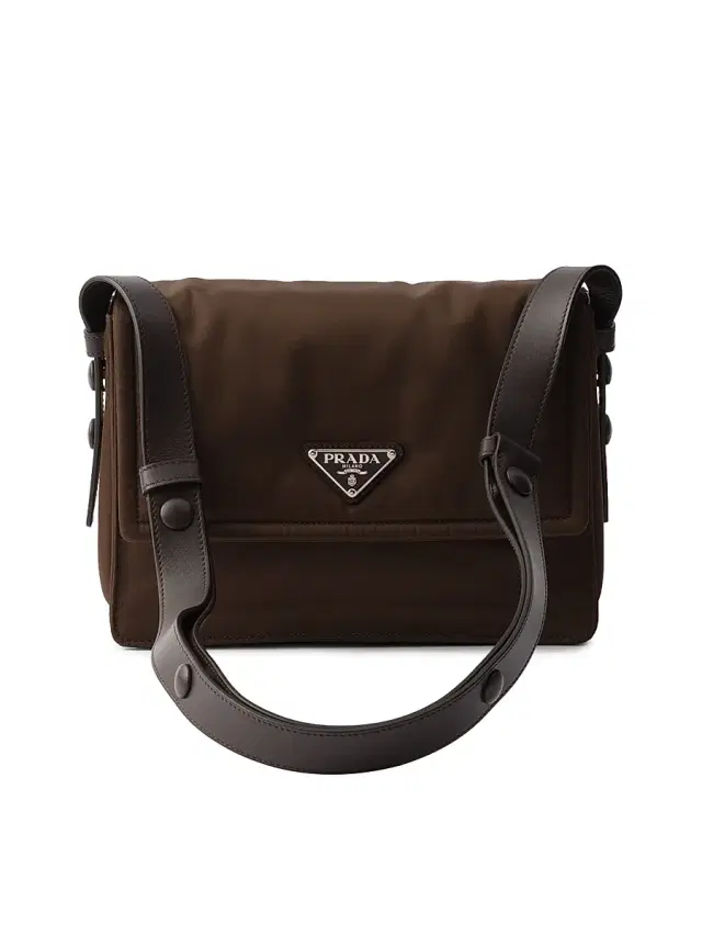 Prada Women's  Padded Re-Nylon Shoulder Bag - Chocolate Brown