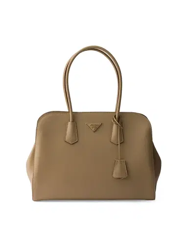 Prada Women's Large Leather Tote Bag - Beige Khaki | Thumbnail 1