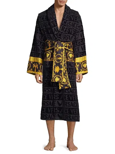 Versace Men's Logo Baroque Bathrobe | Thumbnail 2