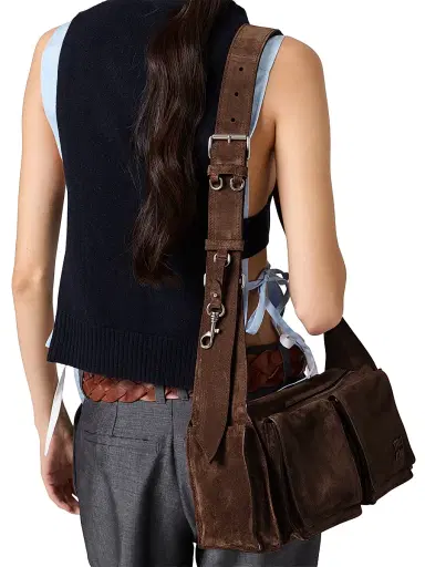 Miu Miu Women's Utilitaire Suede Shoulder Bag | Thumbnail 3 Miu Miu Women's Utilitaire Suede Shoulder Bag | Thumbnail 3