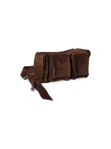 Miu Miu Women's Utilitaire Suede Shoulder Bag | Thumbnail 4 Miu Miu Women's Utilitaire Suede Shoulder Bag | Thumbnail 4