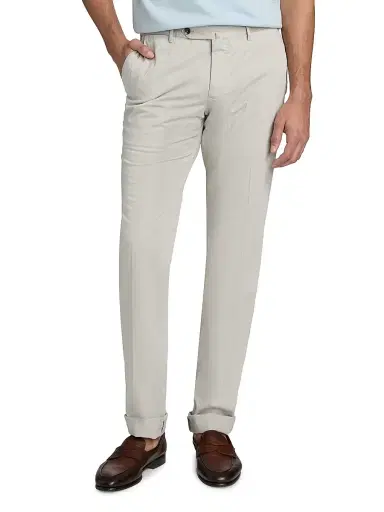 PT Torino Men's Garment-Dyed Stretch Cotton-Silk Chino Pants - Aluminium - Size 40 | Thumbnail 3 PT Torino Men's Garment-Dyed Stretch Cotton-Silk Chino Pants - Aluminium - Size 40 | Thumbnail 3
